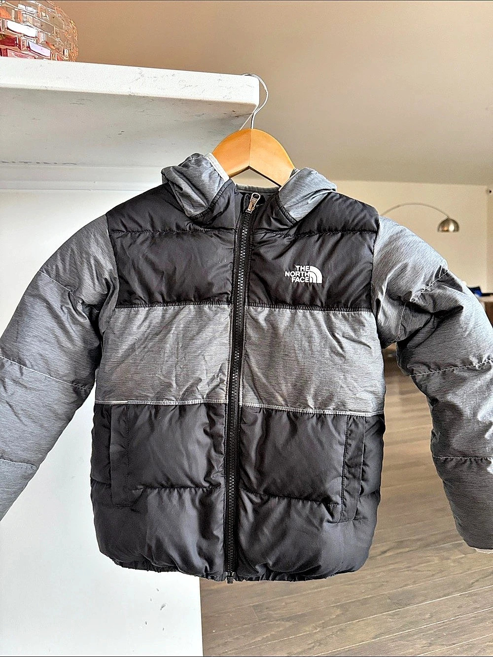 The North Face Reversible Perrito Hooded Jacket Gray & Black
